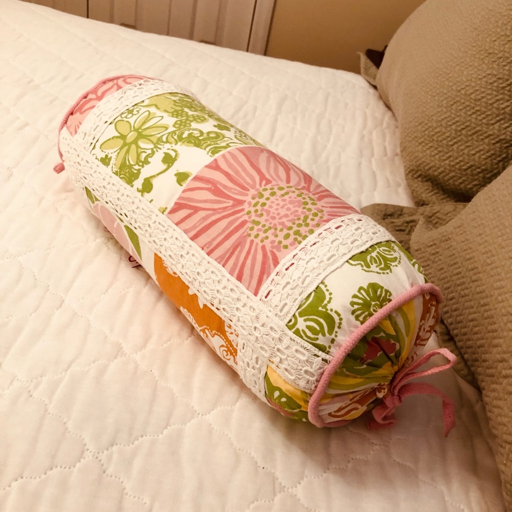 Lilly Pulitzer bolster pillow, 17” L x 22” Around